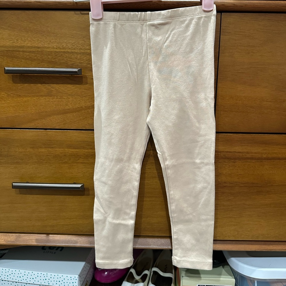 Maybell Stylish Kids Beige Leggings, Size 4Y